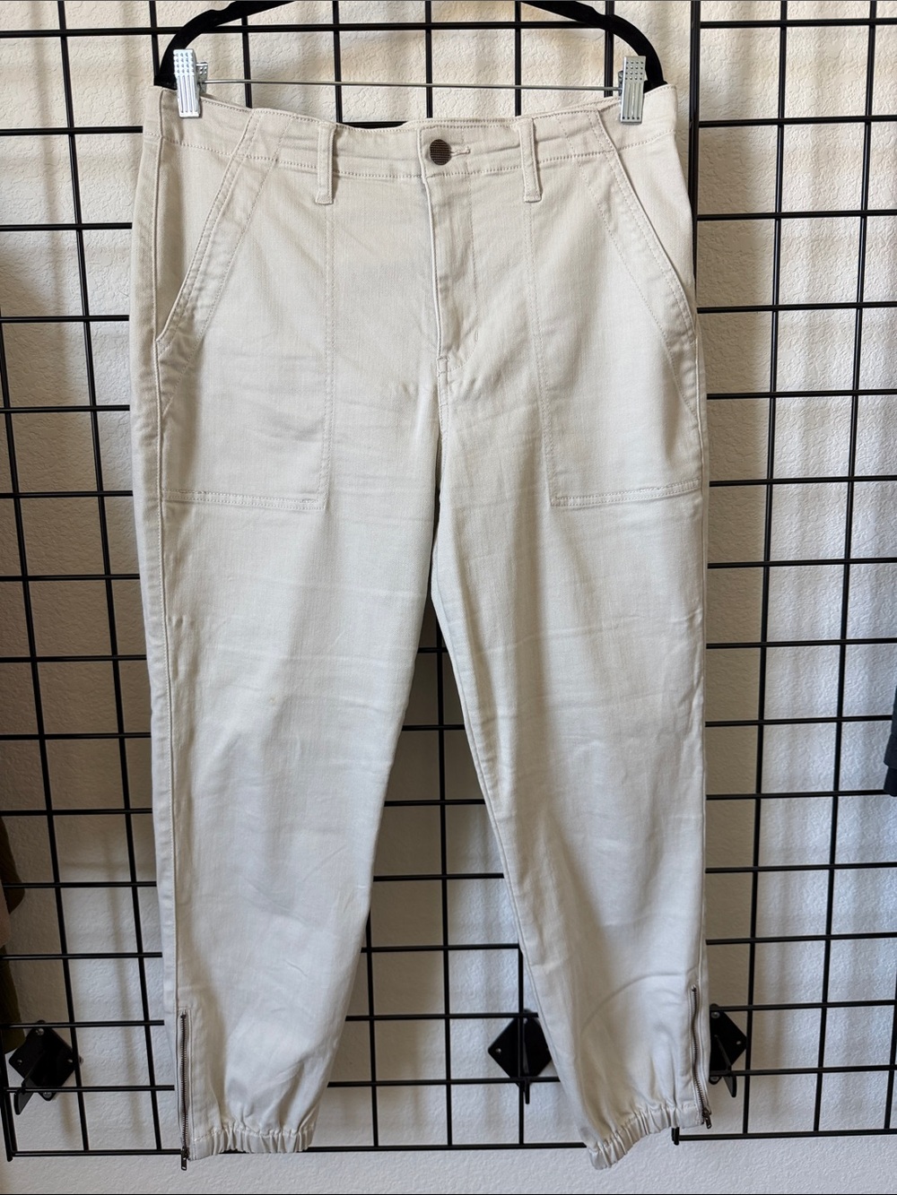 CAbi Cream Ankle Drawstring Hem Pants